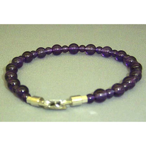 紫水晶念珠丸玉ブレスレット Mサイズ