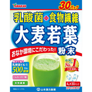 山本漢方 乳酸菌大麦若葉粉末100% お徳用 4g×30包